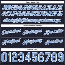 Load image into Gallery viewer, Custom Gray Light Blue-Navy Authentic Throwback Split Fashion Basketball Shorts