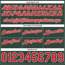 Load image into Gallery viewer, Custom White Red-Hunter Green Authentic Throwback Split Fashion Basketball Shorts