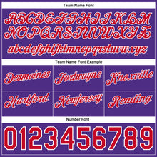 Load image into Gallery viewer, Custom Gray Red-Purple Authentic Throwback Split Fashion Basketball Shorts