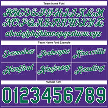 Load image into Gallery viewer, Custom Gold Kelly Green-Purple Authentic Throwback Split Fashion Basketball Shorts