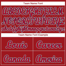 Load image into Gallery viewer, Custom Red White-Navy Baseball Jersey