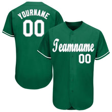 Load image into Gallery viewer, Custom Kelly Green White-Gray Baseball Jersey