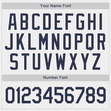 Load image into Gallery viewer, Custom White Navy-Powder Blue Baseball Jersey