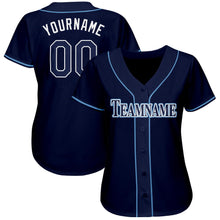 Load image into Gallery viewer, Custom Navy White-Powder Blue Baseball Jersey