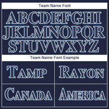 Load image into Gallery viewer, Custom Navy White-Powder Blue Baseball Jersey