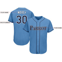 Load image into Gallery viewer, Custom Powder Blue Navy-White Baseball Jersey