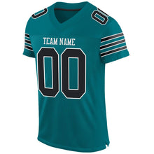 Load image into Gallery viewer, Custom Teal Black-White Mesh Authentic Football Jersey - Fcustom
