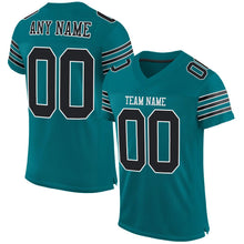 Load image into Gallery viewer, Custom Teal Black-White Mesh Authentic Football Jersey - Fcustom