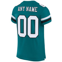 Load image into Gallery viewer, Custom Teal White-Black Mesh Authentic Football Jersey
