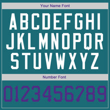 Load image into Gallery viewer, Custom Teal Purple-White Authentic American Flag Fashion Baseball Jersey