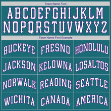 Load image into Gallery viewer, Custom Teal Purple-White Authentic American Flag Fashion Baseball Jersey