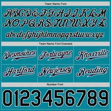 Load image into Gallery viewer, Custom Teal Black-White Authentic Throwback Basketball Shorts