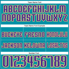 Load image into Gallery viewer, Custom Teal Purple-Gold Authentic Throwback Basketball Shorts