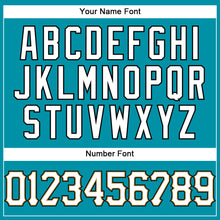 Load image into Gallery viewer, Custom Teal White Pinstripe White-Old Gold Authentic Basketball Jersey