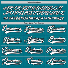 Load image into Gallery viewer, Custom Teal White-Black Hockey Jersey