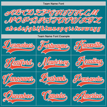 Load image into Gallery viewer, Custom Teal Orange-White Hockey Jersey