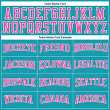 Load image into Gallery viewer, Custom Teal Pink-White Authentic Throwback Basketball Jersey
