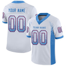 Load image into Gallery viewer, Custom White Powder Blue-Red Drift Fashion Football Jersey
