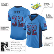 Load image into Gallery viewer, Custom Powder Blue Navy-Red Drift Fashion Football Jersey