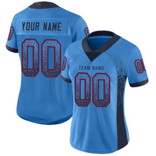 Load image into Gallery viewer, Custom Powder Blue Navy-Red Drift Fashion Football Jersey