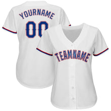 Load image into Gallery viewer, Custom White Royal-Red Baseball Jersey