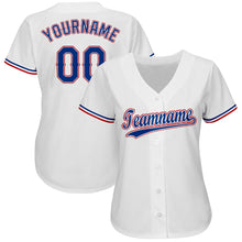 Load image into Gallery viewer, Custom White Royal-Red Baseball Jersey