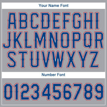 Load image into Gallery viewer, Custom Gray Royal-Red Baseball Jersey