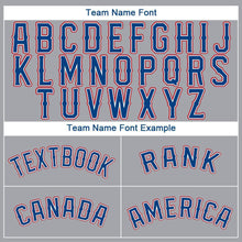 Load image into Gallery viewer, Custom Gray Royal-Red Baseball Jersey