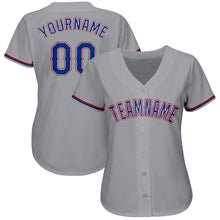 Load image into Gallery viewer, Custom Gray Royal-Red Baseball Jersey