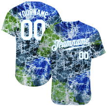 Load image into Gallery viewer, Custom Tie Dye White-Light Blue 3D Authentic Baseball Jersey