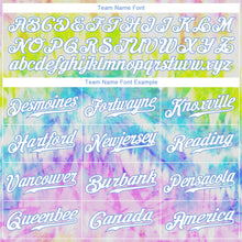 Load image into Gallery viewer, Custom Tie Dye Pink-Light Blue 3D Rainbow Authentic Baseball Jersey