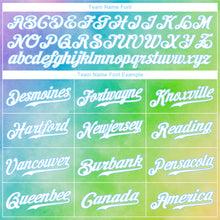 Load image into Gallery viewer, Custom Tie Dye Light Blue-White 3D Rainbow Authentic Baseball Jersey