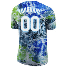 Load image into Gallery viewer, Custom Tie Dye White-Light Blue 3D Performance T-Shirt