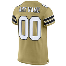 Load image into Gallery viewer, Custom Vegas Gold White-Black Mesh Authentic Football Jersey - Fcustom