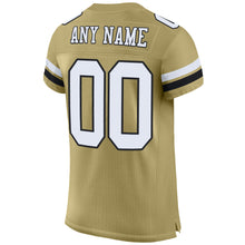 Load image into Gallery viewer, Custom Vegas Gold White-Black Mesh Authentic Football Jersey