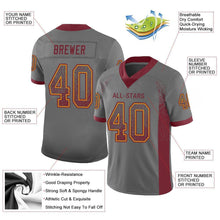 Load image into Gallery viewer, Custom Gray Burgundy-Gold Drift Fashion Football Jersey
