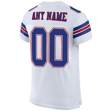 Load image into Gallery viewer, Custom White Royal-Red Mesh Authentic Football Jersey