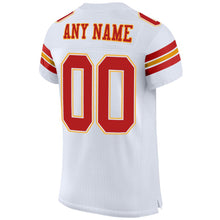 Load image into Gallery viewer, Custom White Scarlet-Gold Mesh Authentic Football Jersey