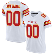 Load image into Gallery viewer, Custom White Scarlet-Gold Mesh Authentic Football Jersey