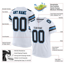 Load image into Gallery viewer, Custom White Black-Panther Blue Mesh Authentic Football Jersey