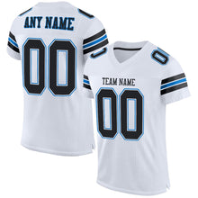 Load image into Gallery viewer, Custom White Black-Panther Blue Mesh Authentic Football Jersey