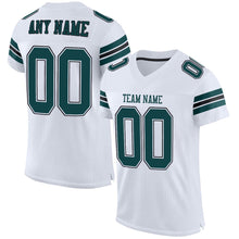 Load image into Gallery viewer, Custom White Midnight Green-Black Mesh Authentic Football Jersey