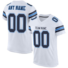 Load image into Gallery viewer, Custom White Navy-Powder Blue Mesh Authentic Football Jersey