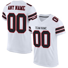 Load image into Gallery viewer, Custom White Black-Red Mesh Authentic Football Jersey