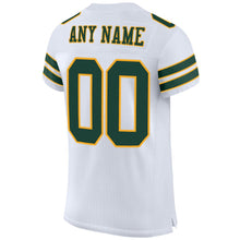Load image into Gallery viewer, Custom White Green-Gold Mesh Authentic Football Jersey