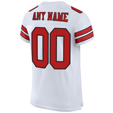 Load image into Gallery viewer, Custom White Scarlet-Black Mesh Authentic Football Jersey