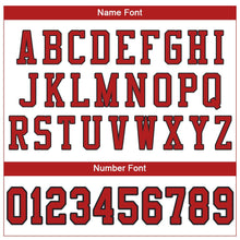 Load image into Gallery viewer, Custom White Scarlet-Black Mesh Authentic Football Jersey