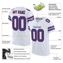 Load image into Gallery viewer, Custom White Royal-Red Mesh Authentic Football Jersey