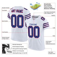 Load image into Gallery viewer, Custom White Royal-Red Mesh Authentic Football Jersey