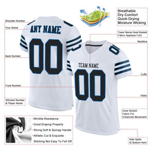 Load image into Gallery viewer, Custom White Black-Panther Blue Mesh Authentic Football Jersey